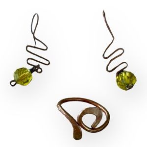 Handmade Copper Earrings & Ring Bundle